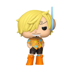 Funko Pop! Animation Sanji figure side view, ideal for shelf display.