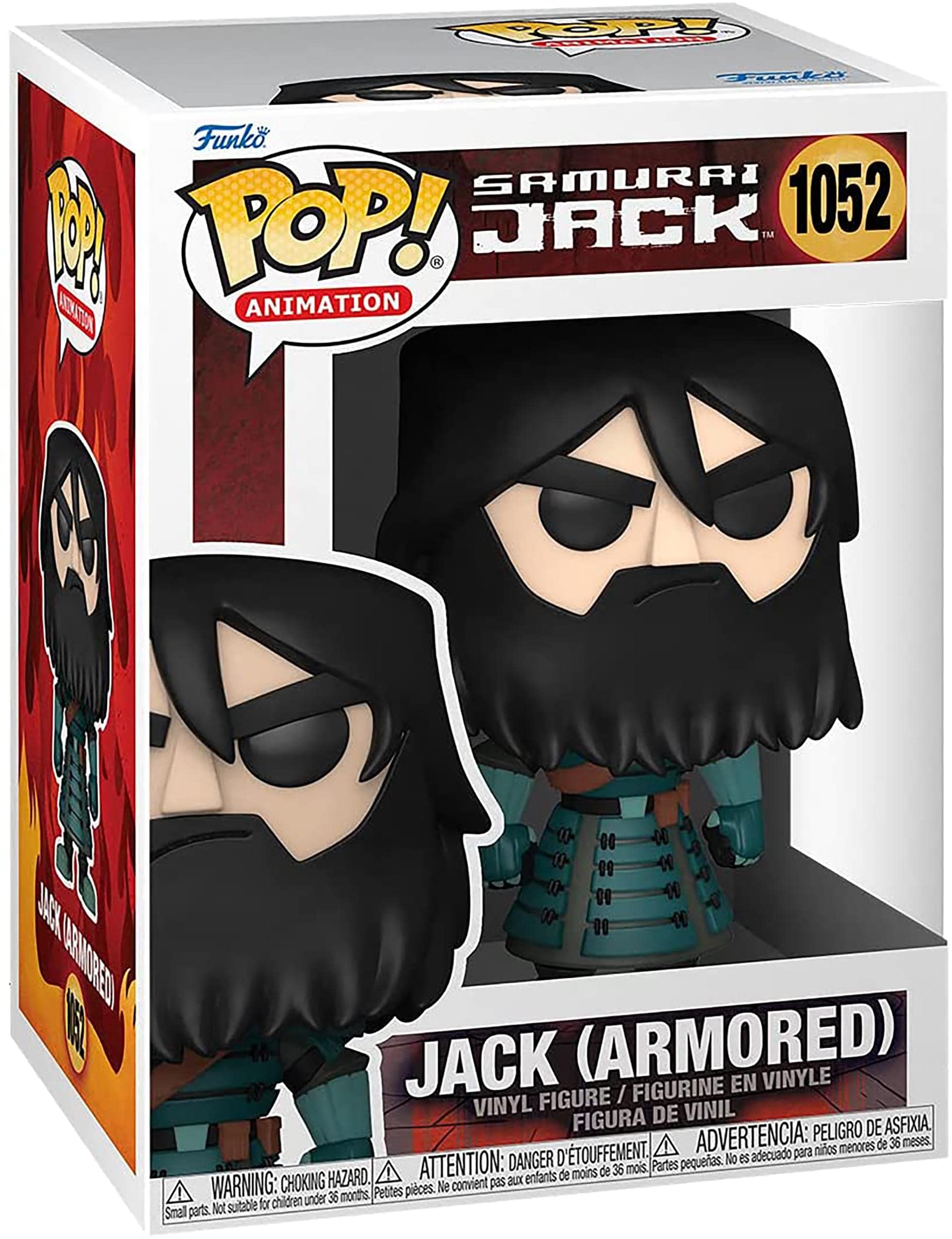 Funko Samurai Jack 4.25-inch vinyl height for compact displays.