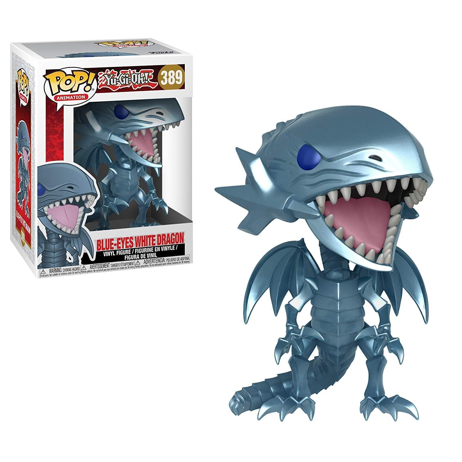 Funko Pop Animation Yu-Gi-Oh Blue Eyes White Dragon figure for display and collecting.
