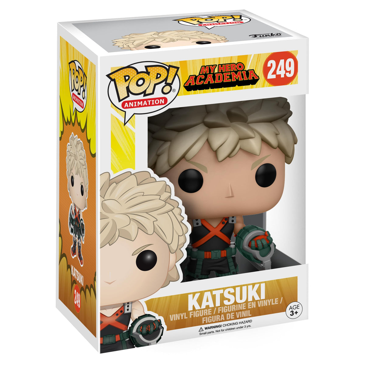 Funko POP! Anime Katsuki Bakugo figure front view ideal for shelf display.