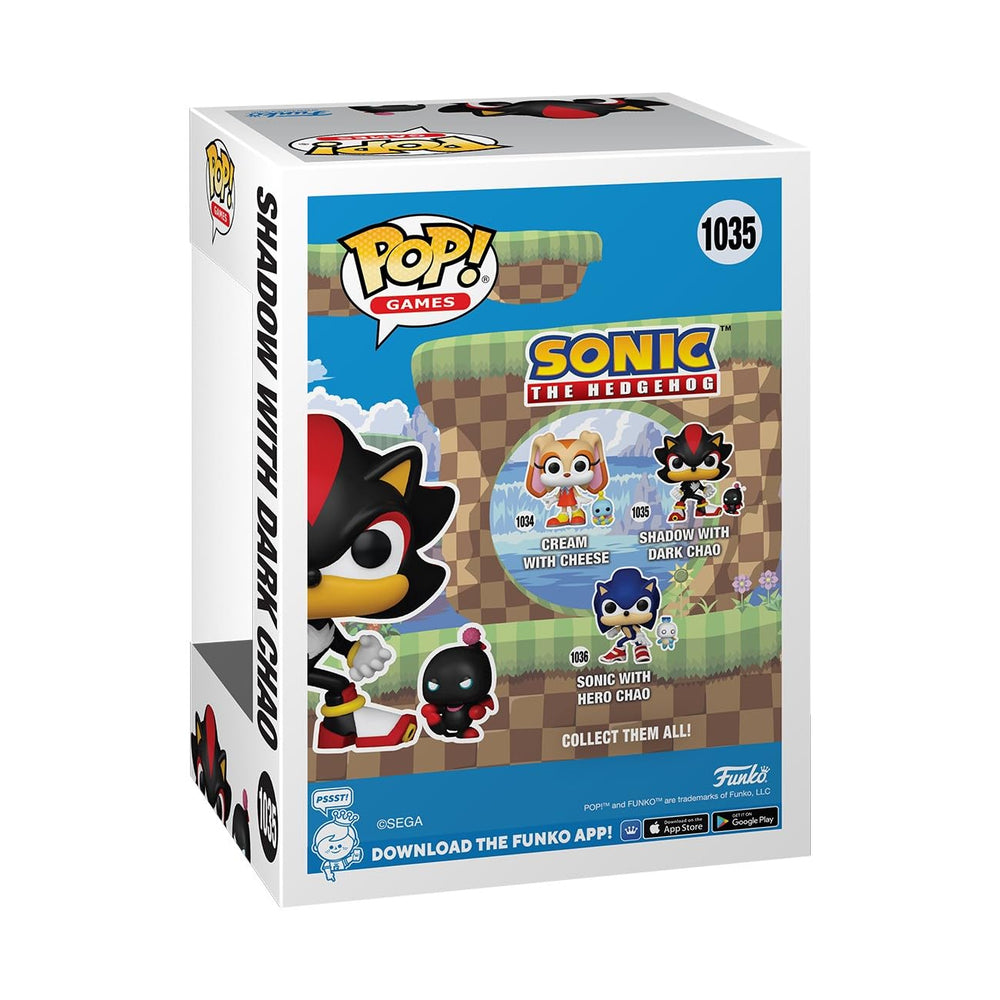 Sonic Shadow POP figure height 3.85 inches, great for small spaces.