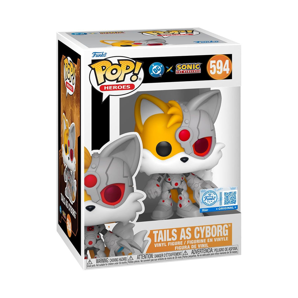 Funko Pop! DC x Sonic Tails as Cyborg full-figure for display and collection.