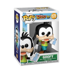 Funko Pop Disney Goofy figure displays on shelf; ideal for collectors.