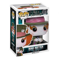 Funko Pop Disney Alice in Wonderland Mad Hatter figure, vibrant colors, ideal for shelf display.