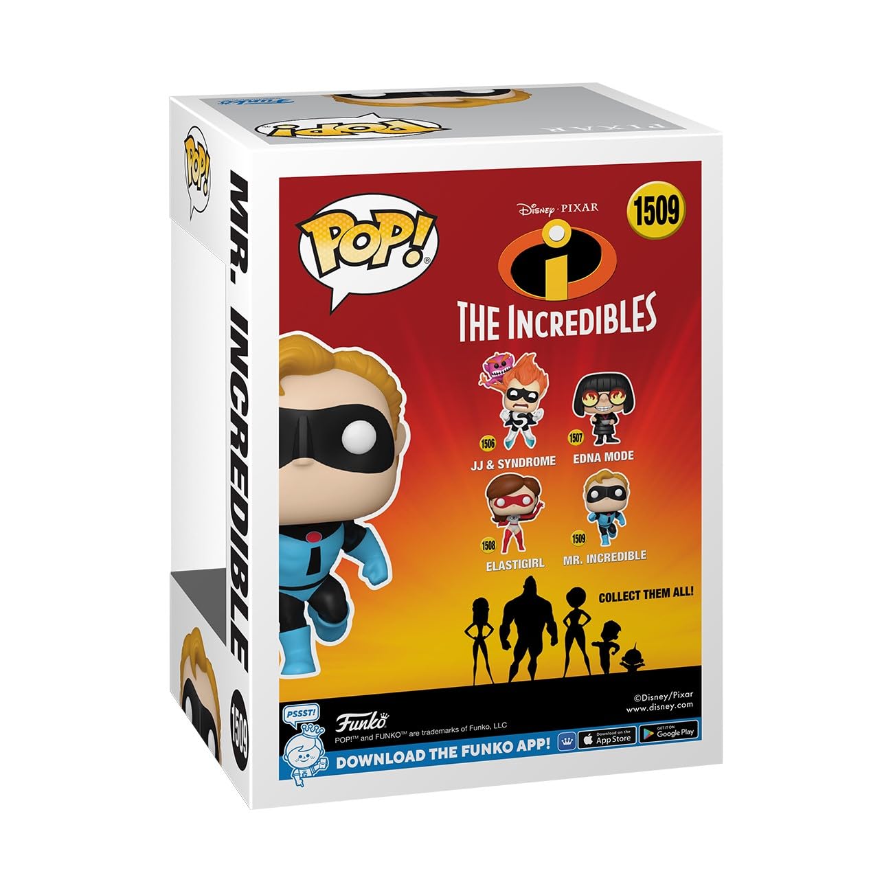 Funko Pop Disney Mr. Incredible black-and-white chase variant for collectors.