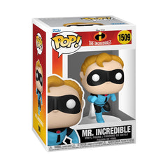 Funko Pop Disney Mr. Incredible retro suit figure for display.