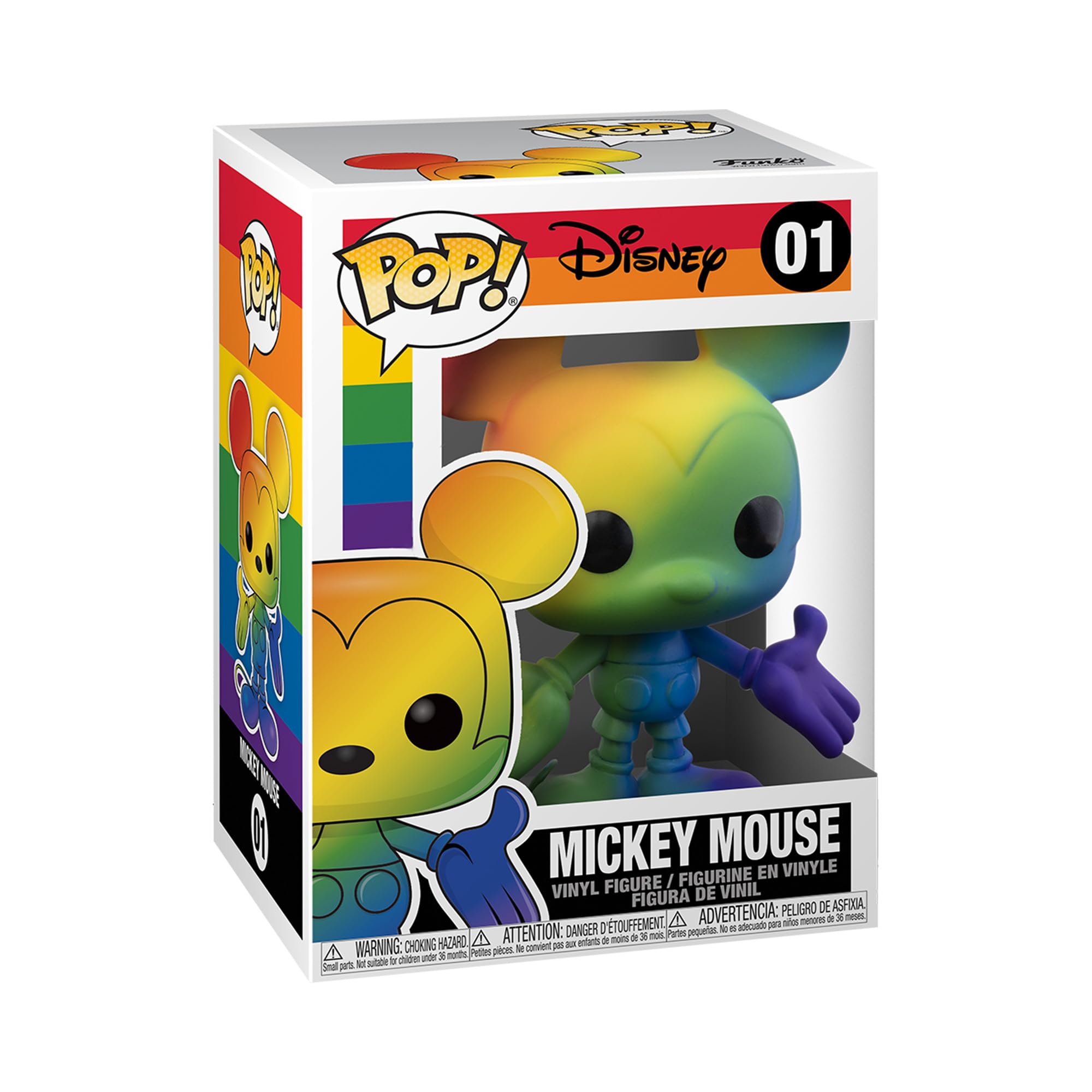 Funko Pop Disney Pride Mickey Rainbow front view for display and collection
