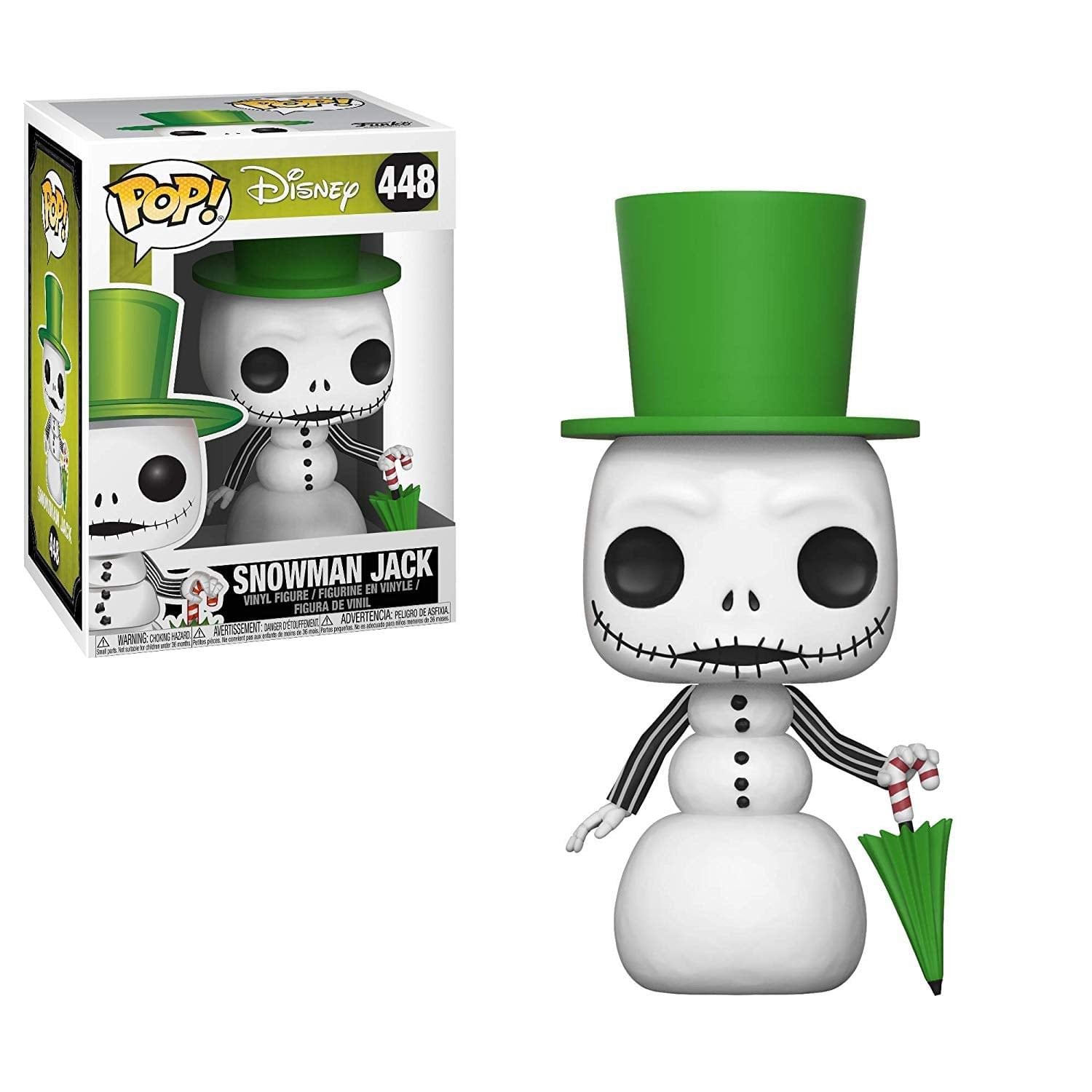 Funko Pop Snowman Jack Skellington in window box display for eye-catching shelves.