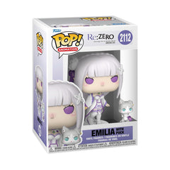 Funko Pop! Emilia with Puck figure close-up for shelf display and desk decor.