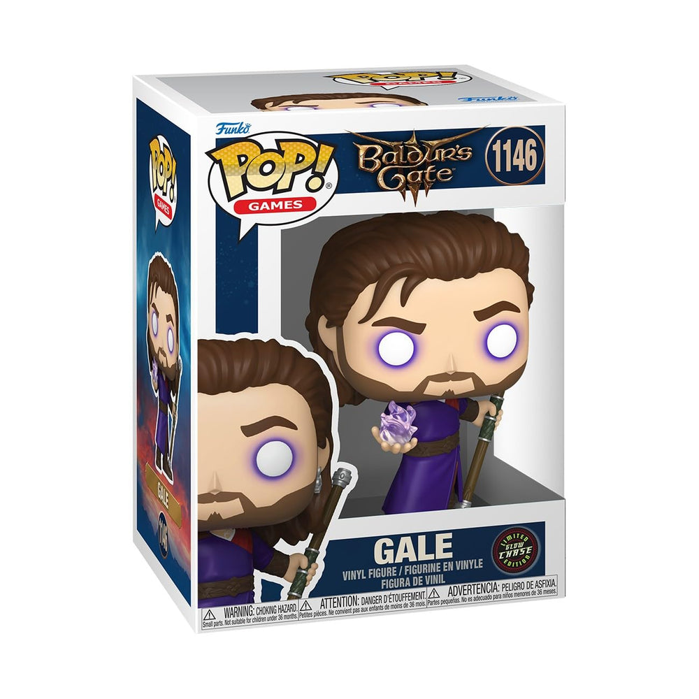 Gale figure displayed in a case for collectors