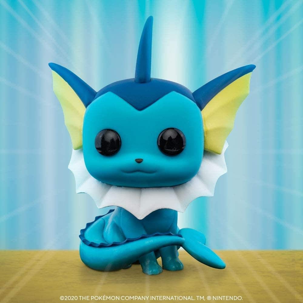 Funko Pop! Games Pokemon Vaporeon figure in window box for safe, ready-to-display presentation.