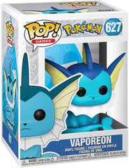 Funko Pop! Games Vaporeon figure side view showing the stylized design for shelves.