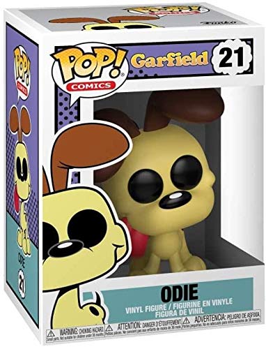 Funko Pop Garfield Odie with other Garfield figures makes a themed display.