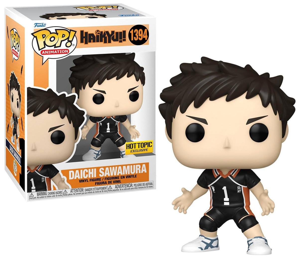 Funko Pop Haikyu Daichi Sawamura figure on display shelf for collectors.