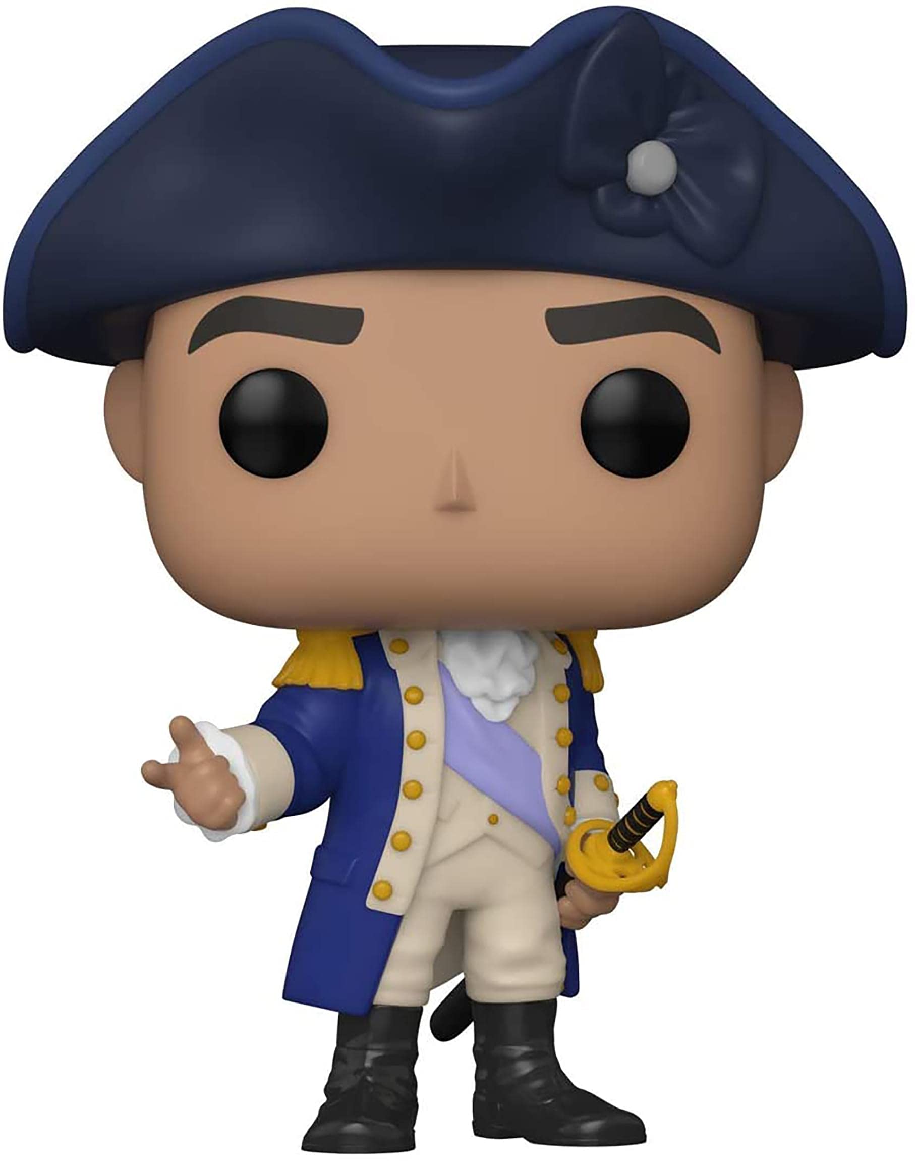 Funko Pop! Hamilton George Washington close-up shows vibrant multicolor details for display.