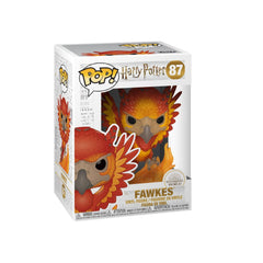 Funko Pop! Harry Potter Fawkes figure front view, perfect for desk or shelf display.