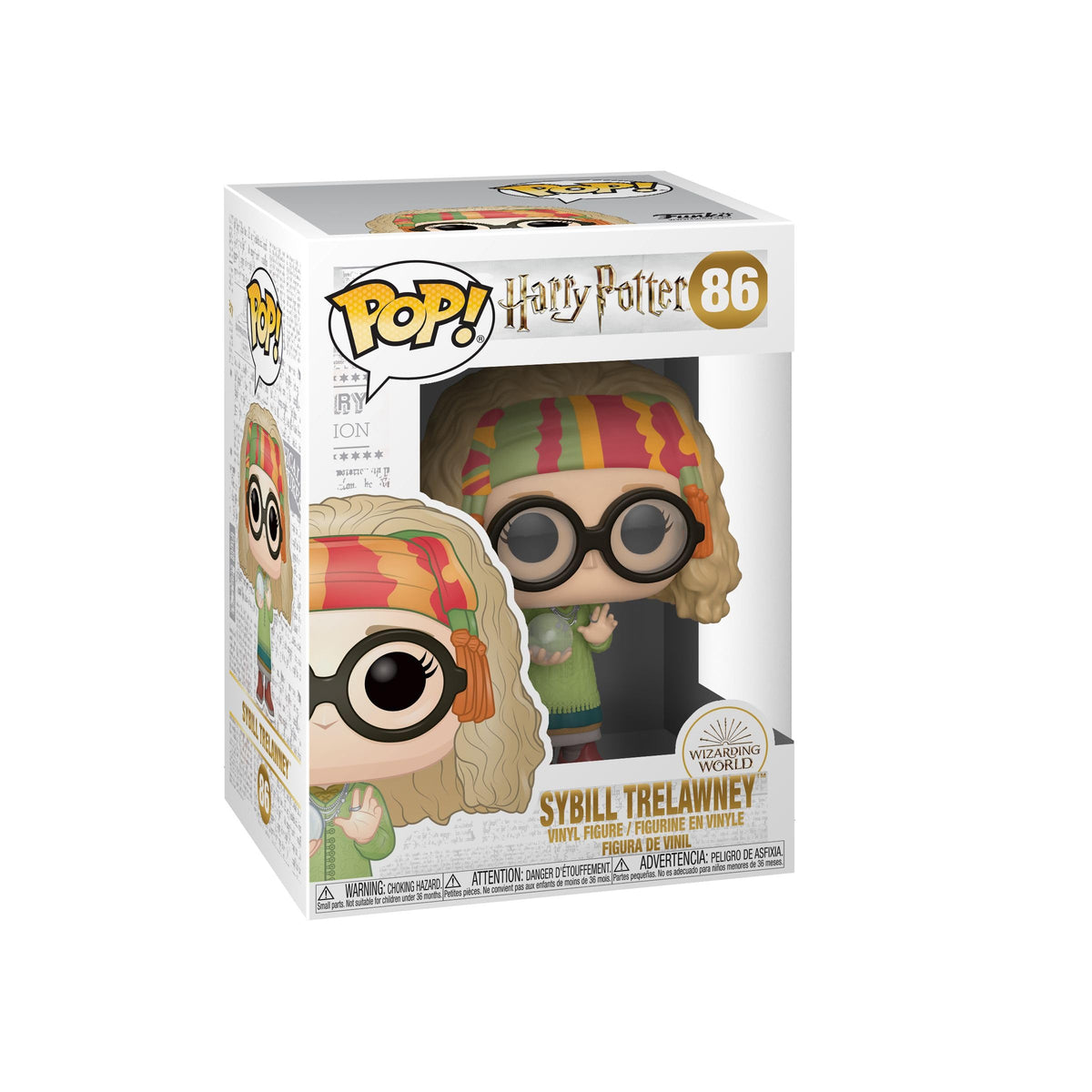 Funko POP! Harry Potter Professor Sybill Trelawney front view figure for display.