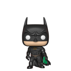 Funko POP! Batman 1995 side view emphasizes compact size for desk display.