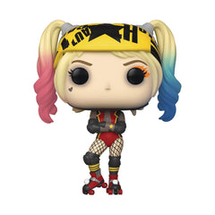 Funko Pop! Heroes Harley Quinn roller derby figure ready for display on a shelf.