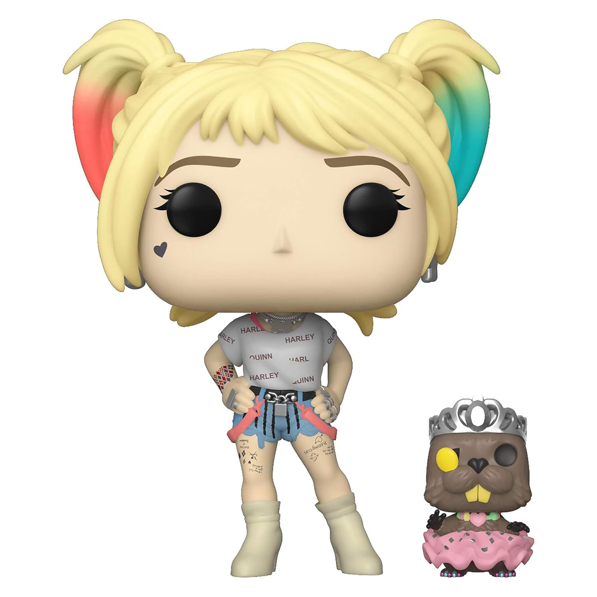 Harley Quinn with Beaver Funko Pop enhances collection display and shelf presence