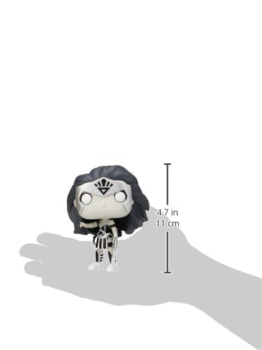 Funko Pop Heroes Black Lantern Wonder Woman detail face spotlights vibrant paint.