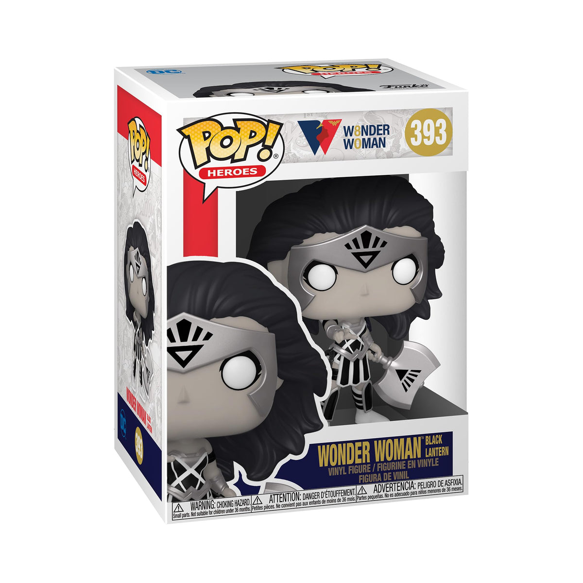 Funko Pop Heroes Black Lantern Wonder Woman front view for display and collection.