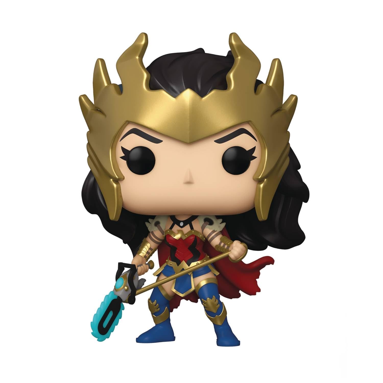Funko Pop! Heroes DC Death Metal Wonder Woman figure front view, armor detail perfect for display.