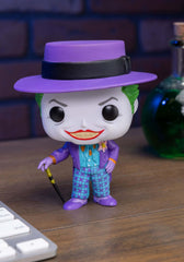 Joker with Hat figure by Funko Pop Heroes, ideal for desk or shelf display.