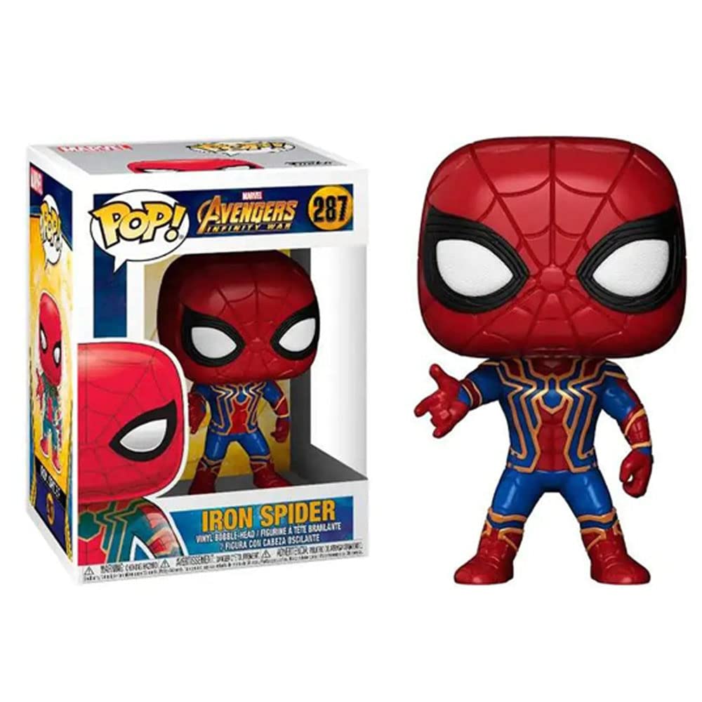 Funko POP! Iron Spider side view emphasizes vivid detailing.