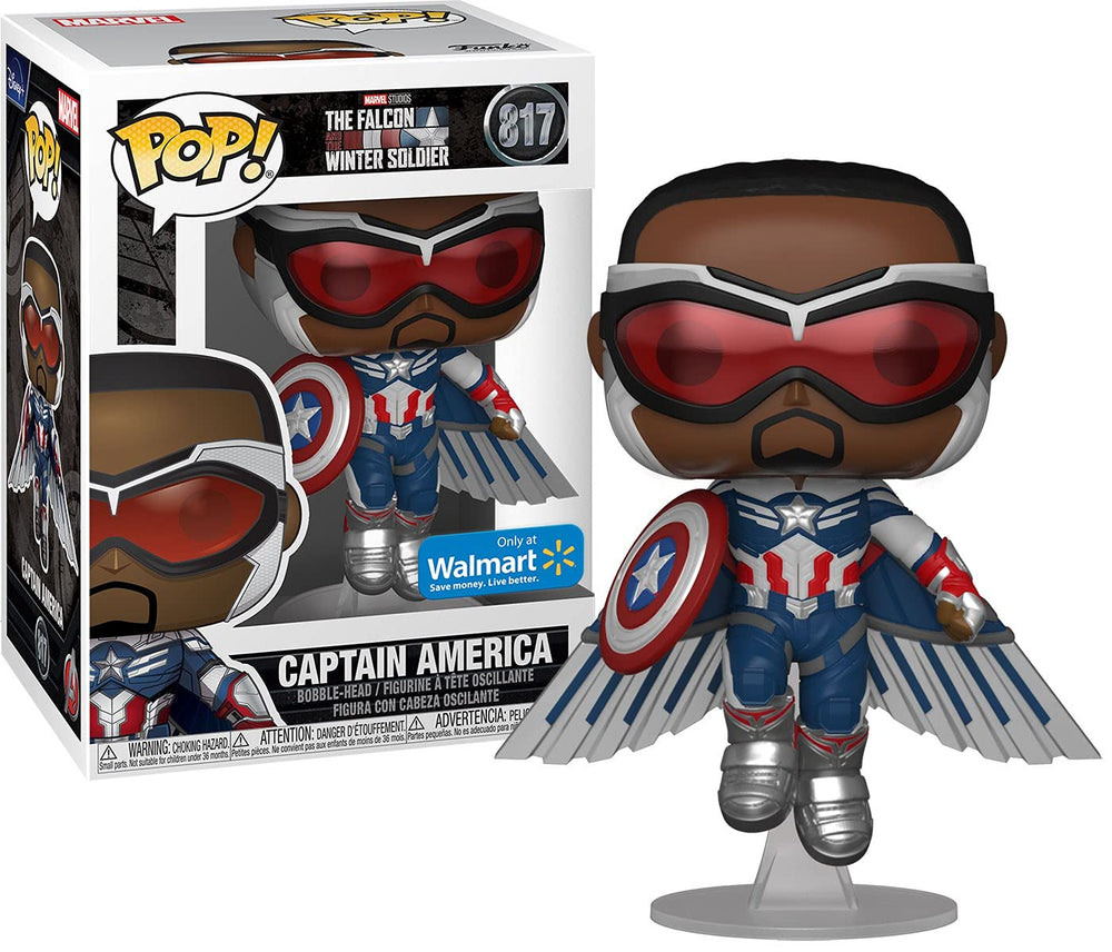Funko Pop Marvel Captain America Sam Wilson 817 front view for desk display