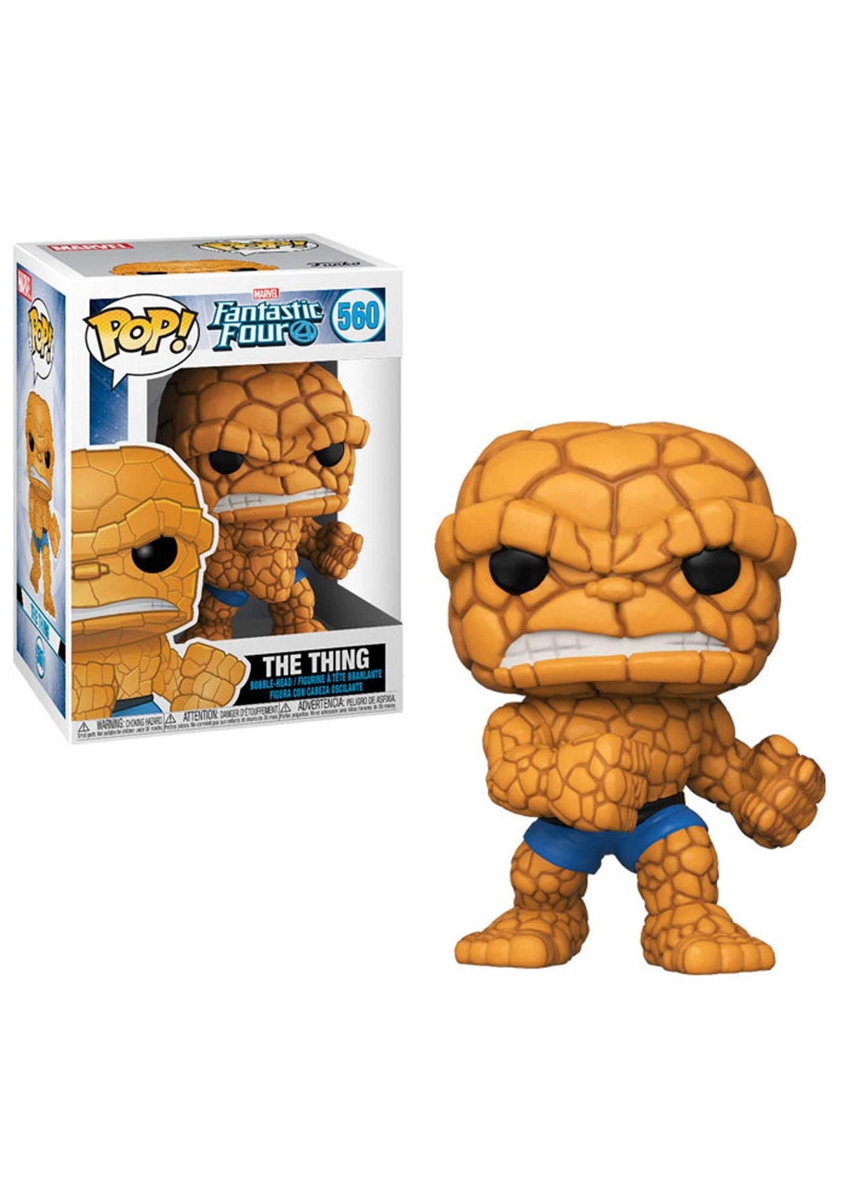 Funko Pop! Marvel The Thing pose figure for display and collection