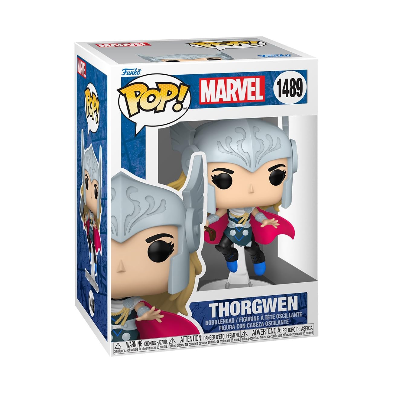 Funko Pop Marvel Spider-Gwen Gwenverse Thorgwen front view for desk display and collection