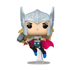 Funko Pop Marvel Spider-Gwen Gwenverse Thorgwen side angle showing dynamic pose for display cases