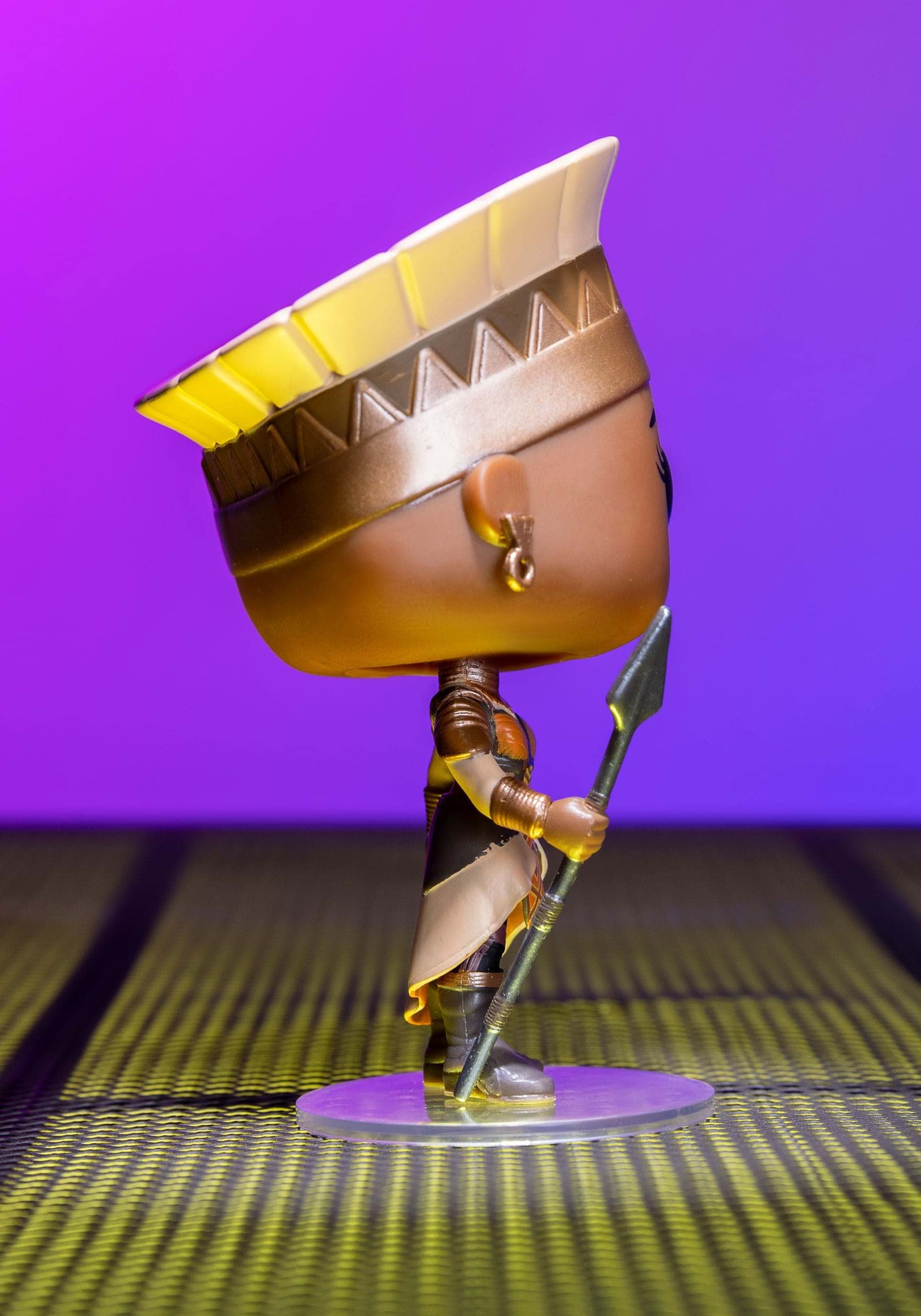 Funko Pop Marvel What If Queen General Ramonda front view highlights vivid multicolor details.