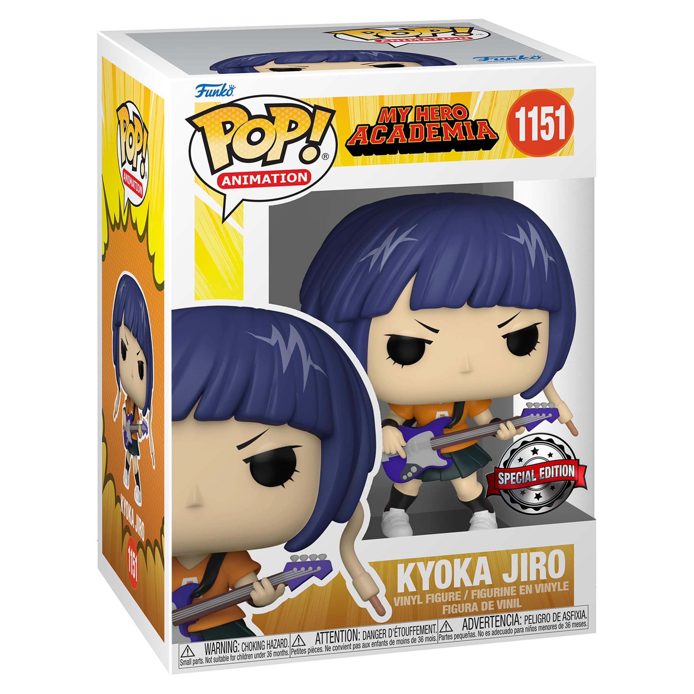 Funko Pop! MHA Kyoka Jiro Guitar figure front view for display and collection