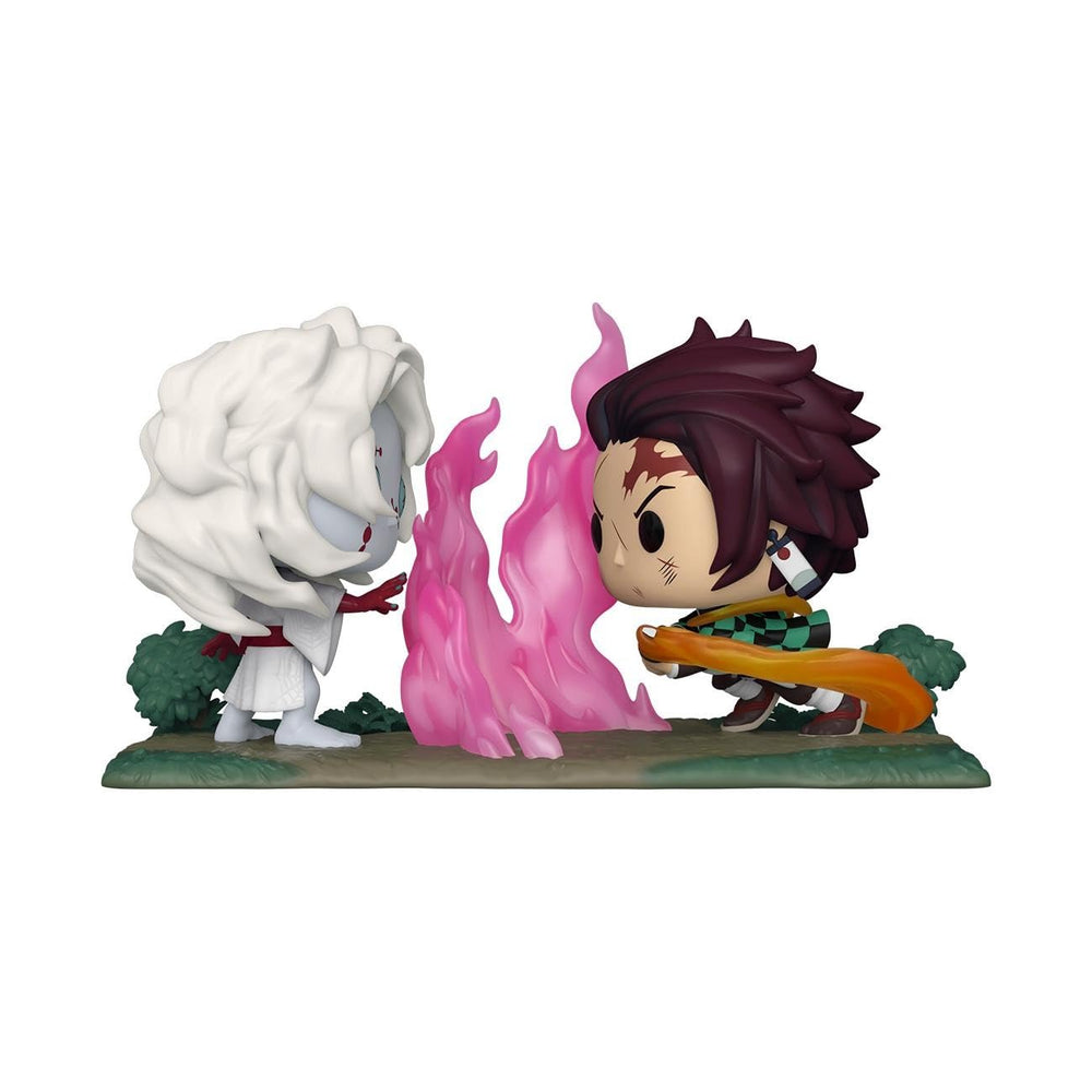 Funko Pop Moment Demon Slayer Tanjiro close-up face showing vivid sculpting