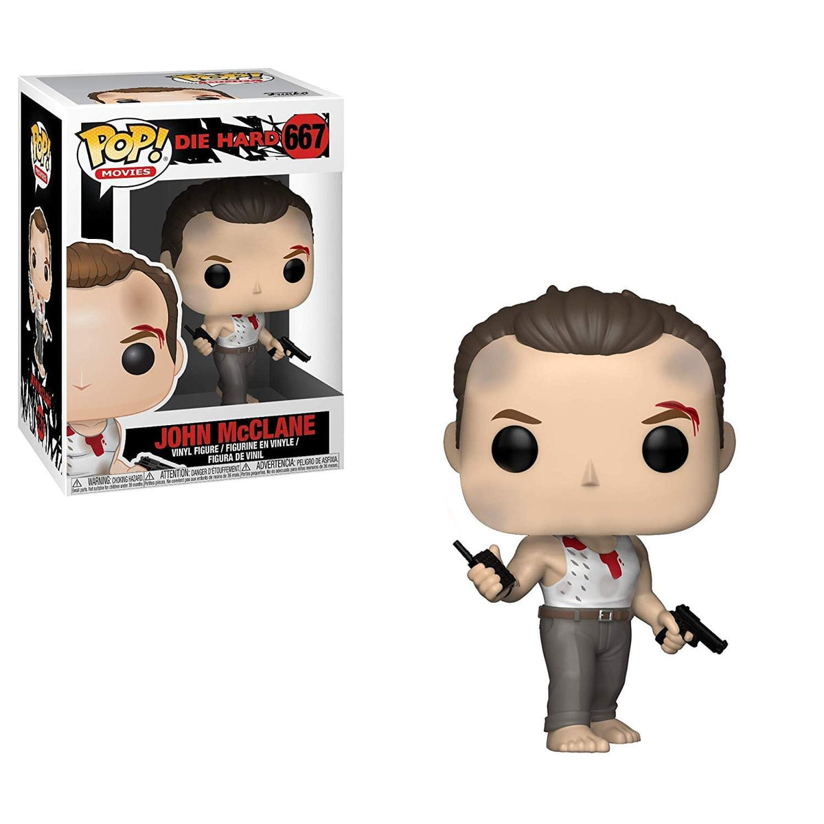 Funko Pop! Die Hard John McClane figure ready for shelf display and collection.