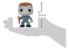 Funko Michael Myers blue collectible on a shelf with vibrant accents