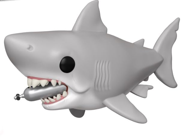 Close-up of Funko Jaws diving tank figure highlighting vibrant colors and sculpt details for display.