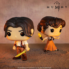 Side view of Funko Pop Evelyn Carnahan illustrating costume details.