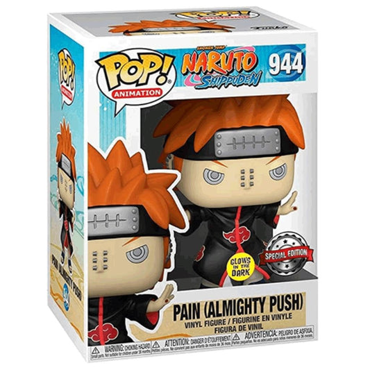 Front view of Funko Pop Naruto Pain Almighty Push box for shelf display