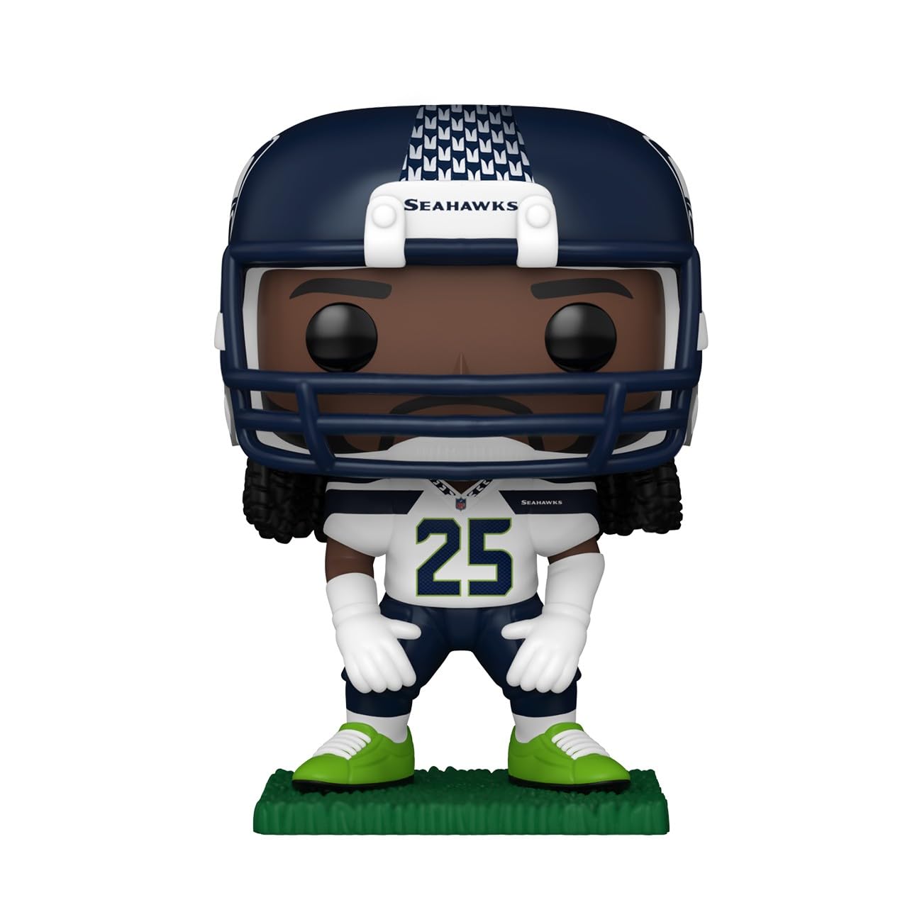 Funko Pop! Richard Sherman Seahawks side view for compact desk display.