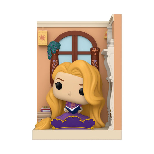 Funko Pop! Nooks Rapunzel in Tower side view enhances shelf display