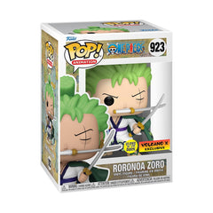 Funko POP! Roronoa Zoro glow-in-the-dark figure glows in low light for display