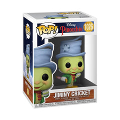 Funko Pop Pinocchio Street Jiminy figure stands 3.75 inches tall for shelf display.