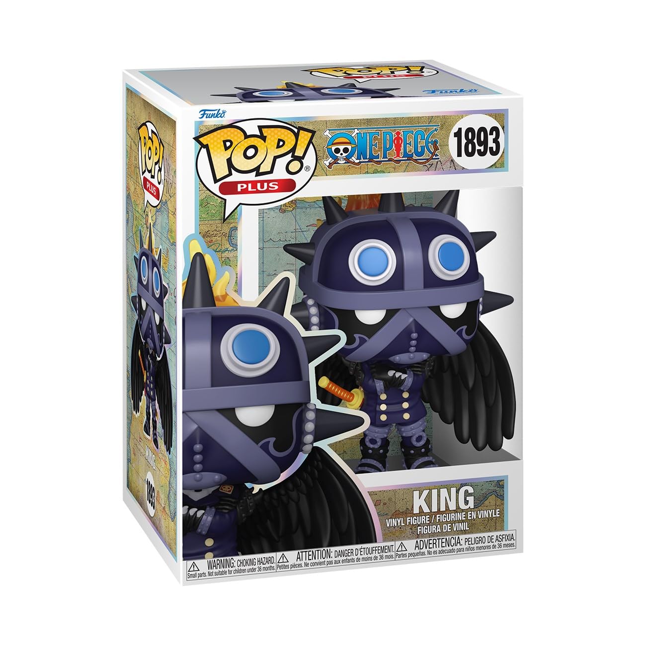 Funko Pop Plus One Piece King collectible figure for display and gifting.