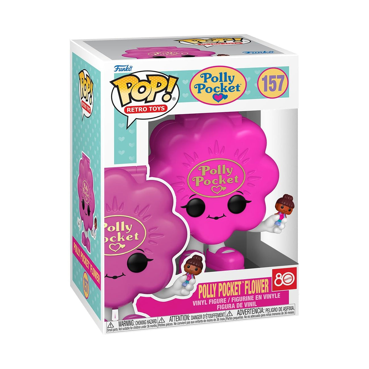 Funko Pop Polly Pocket Flower figure viewed from front, a bright display piece.