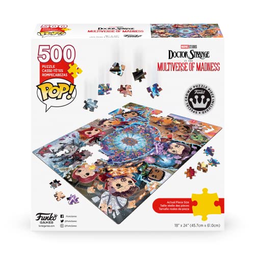 Close-up of Doctor Strange artwork on the Funko Pop! Puzzle with vibrant colors.