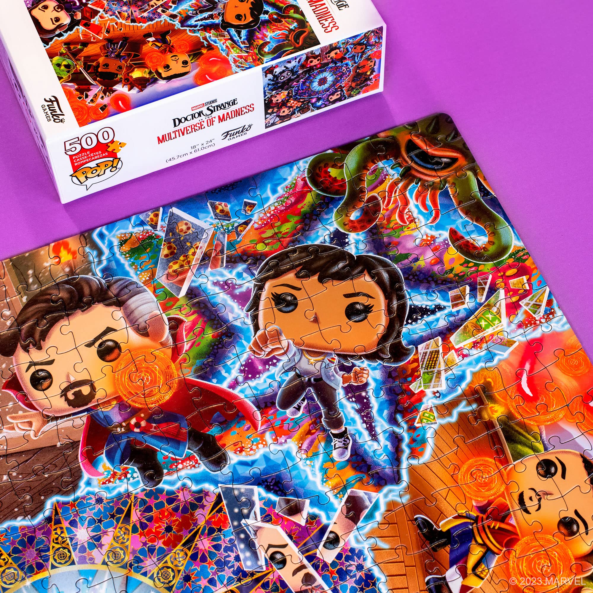 Interlocking pieces ensure a snug fit in the Funko Pop! Puzzle.