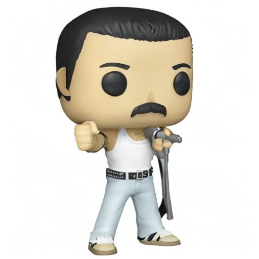 Funko POP Freddie Mercury 3.75-inch figure fits desks and display shelves.